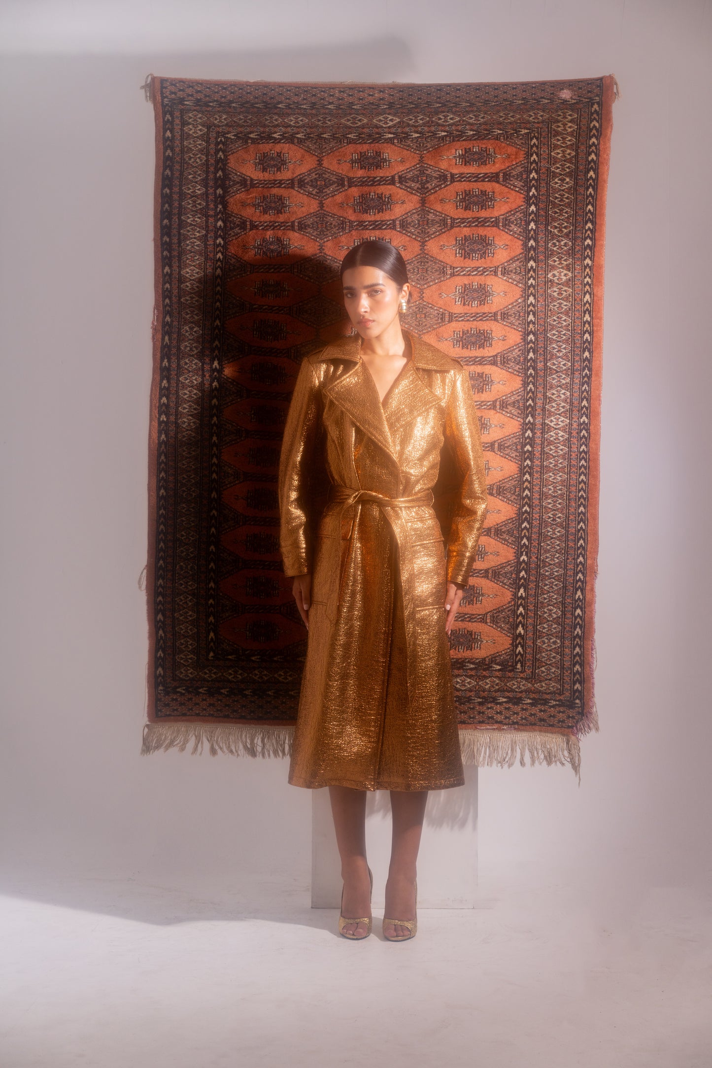 Copper Coded Trench Coat